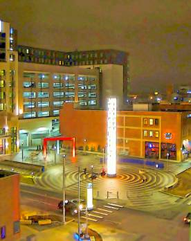 New City Scape Visual Art of Tower Square